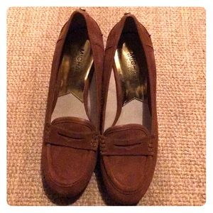 Michael Kors Rory loafer suede wedge shoes